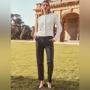 NWOT Ever New Black Alexis Vegan Leather Slim Leg Pant